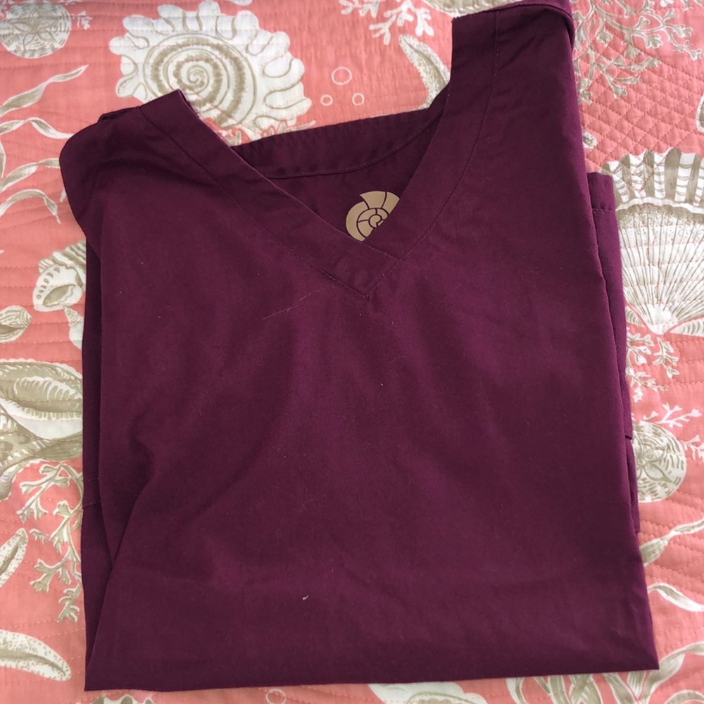 Maroon scrub top